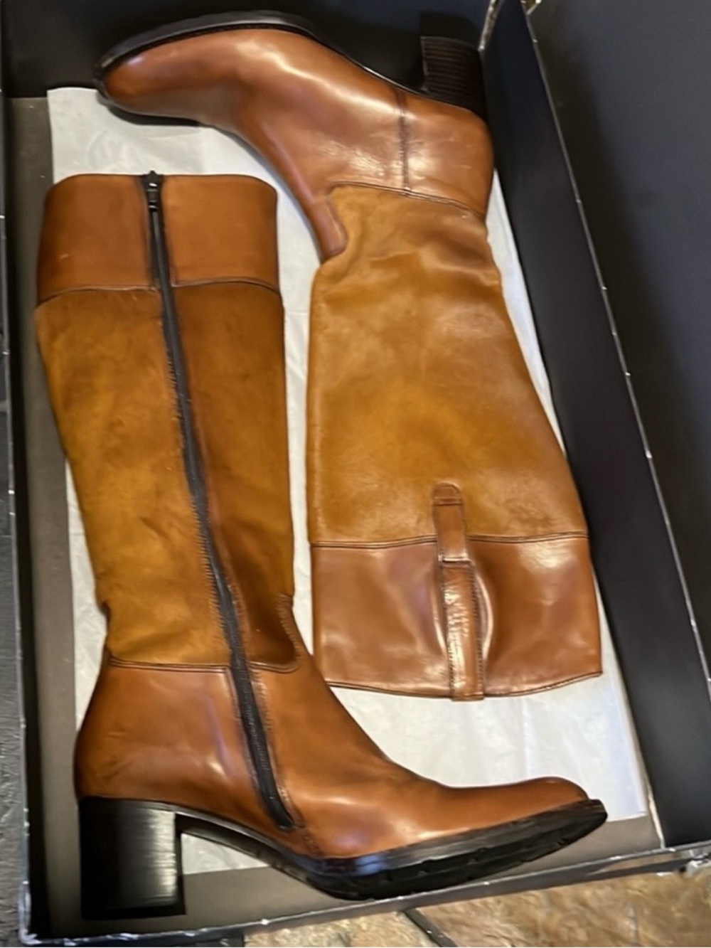 Leather Boots in Cognac Brown